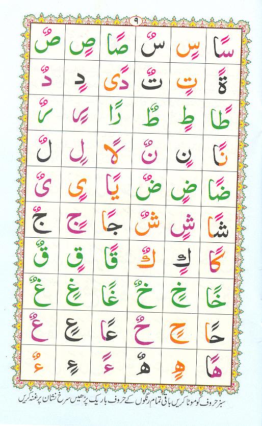 Noorani Qaidah Page Number 9